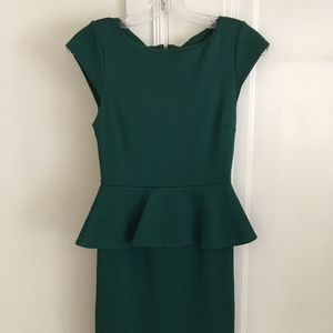 Alice and Olivia Green Peplum Cocktail Dress